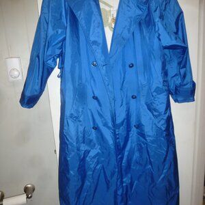 Blue Rafael Trench Rain Coat - double breasted windbreaker  Sz 16